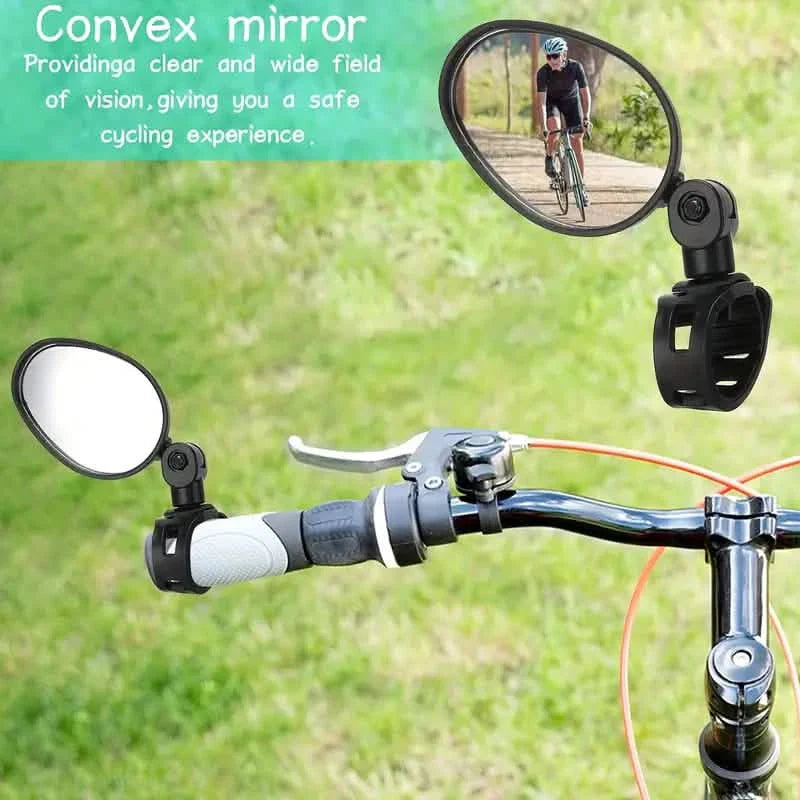 2-Piece: 360° Adjustable Rotatable Handlebar Mirror - Wide Angle Bicycle Mirror