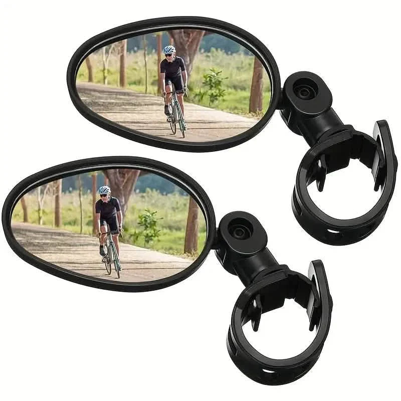 2-Piece: 360° Adjustable Rotatable Handlebar Mirror - Wide Angle Bicycle Mirror