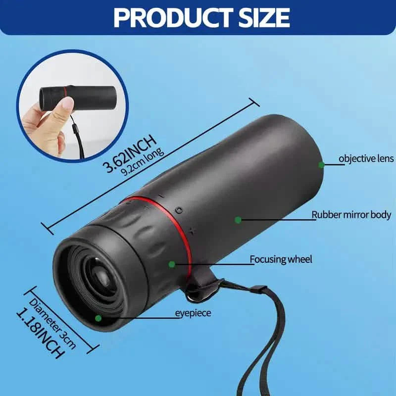 8X Portable Monocular – Pocket-Sized for Outdoor Adventures & Travel