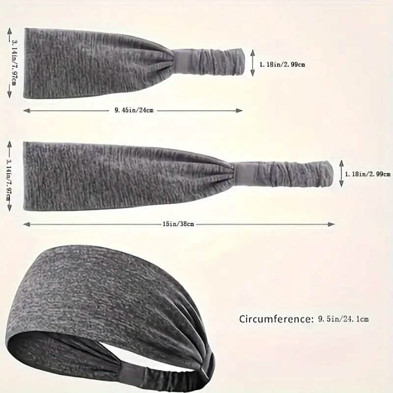 5-Pack: Unisex Sports Fitness Headband and Sweatband