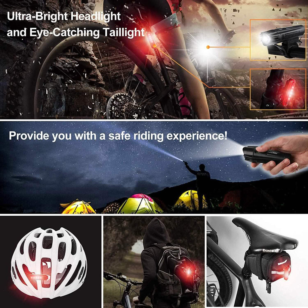 Ascher Ultra Bright USB Rechargeable Bike Light Set
