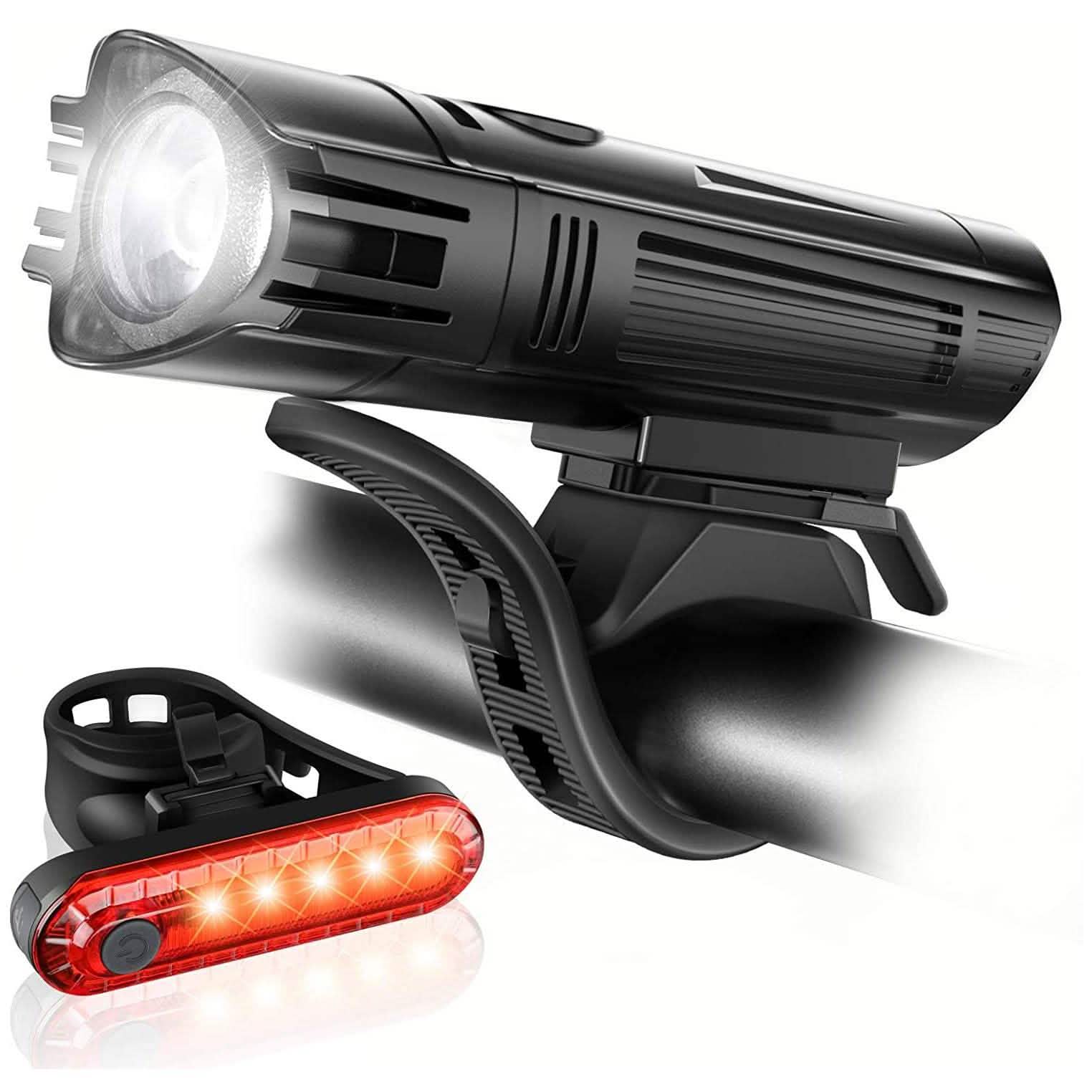 Ascher Ultra Bright USB Rechargeable Bike Light Set