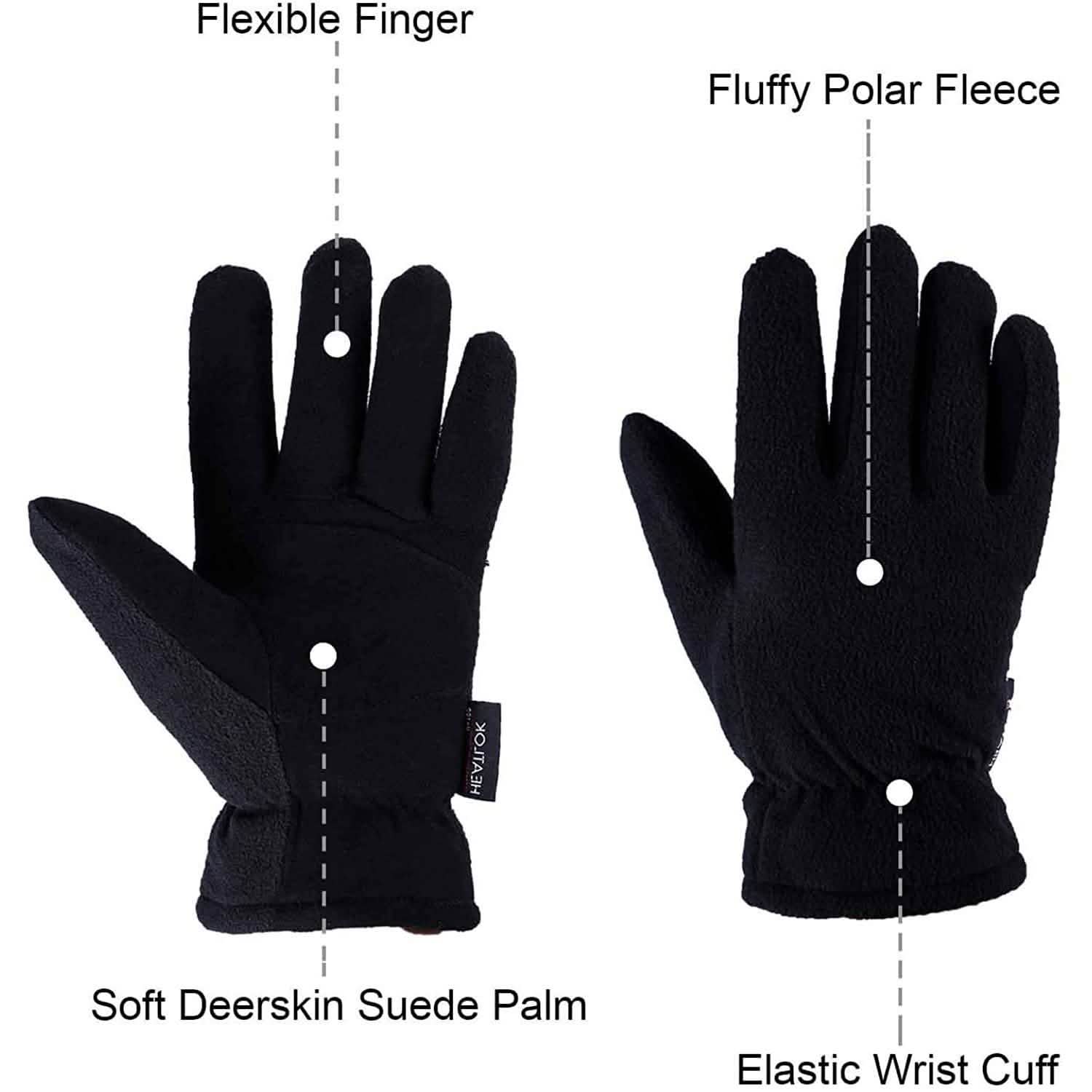 Winter Gloves Deerskin Suede Leather Palm -20¬∞F Cold Proof Work Glove